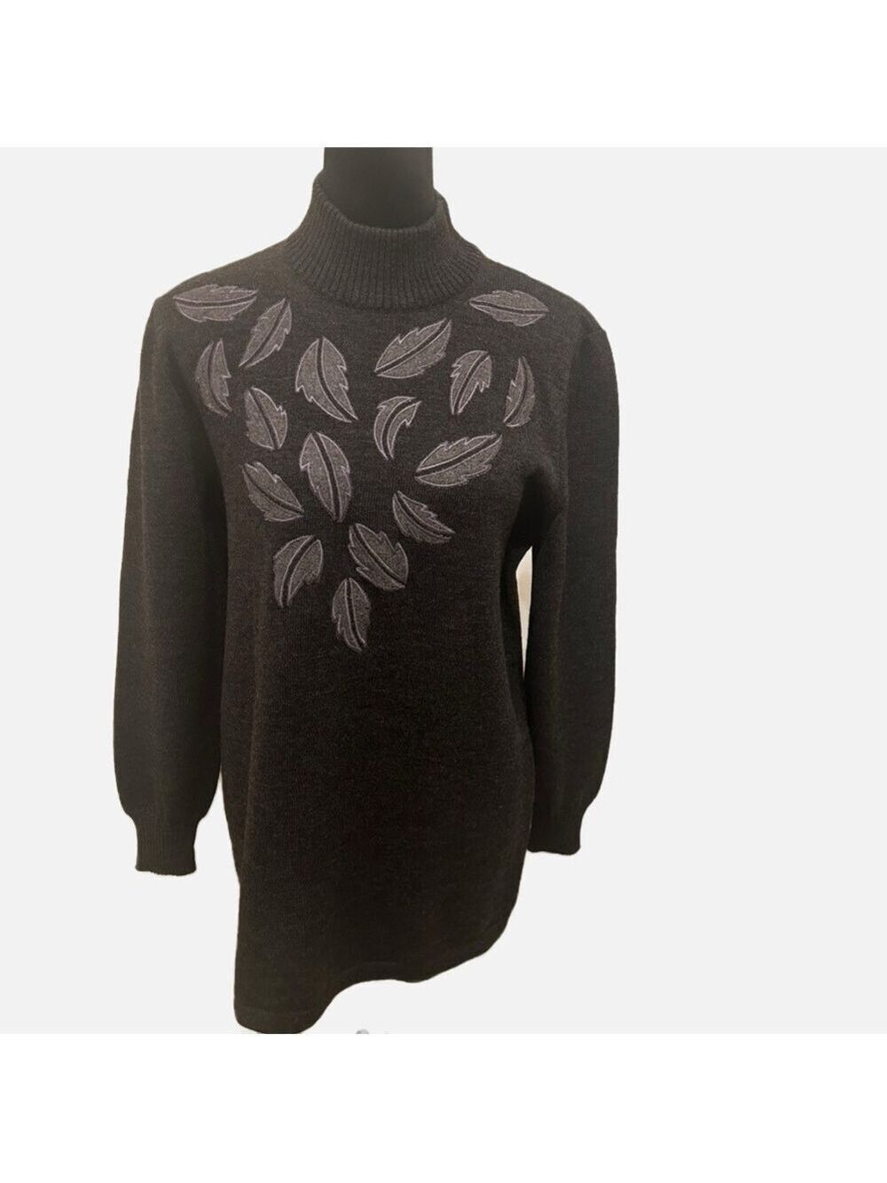 VTG Valentino Studio Women’s 100% Lana Wool Sweater Tunic Mock Turtleneck Italy